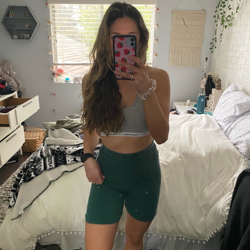 emerald green biker shorts